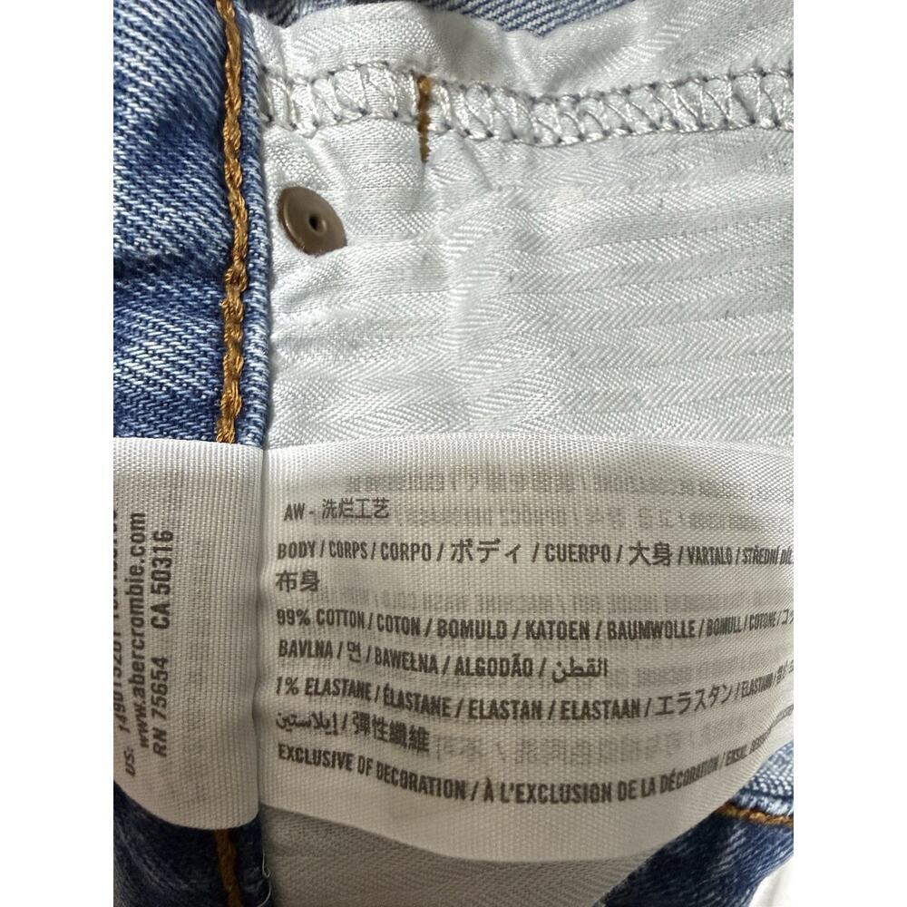 Abercrombie & Fitch Women’s 29/8 Ultra High Rise Mom Short Distressed Denim Blue - Picture 5 of 9